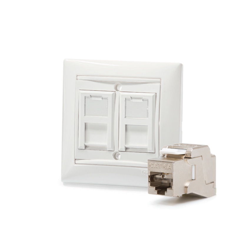Keline LV fali aljzat, Kateg&oacute;ria 6A, 2xRJ45/s, csatlakoz&oacute;val