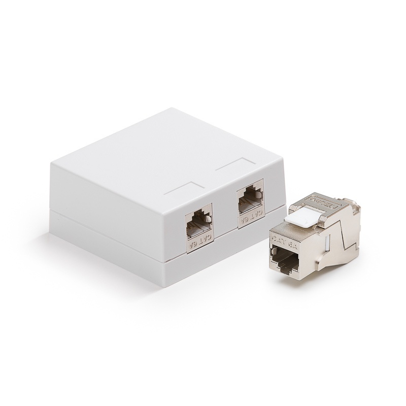 Keline falon k&iacute;v&uuml;li doboz Kateg&oacute;ria 6A, 2xRJ45/s csatlakoz&oacute;val