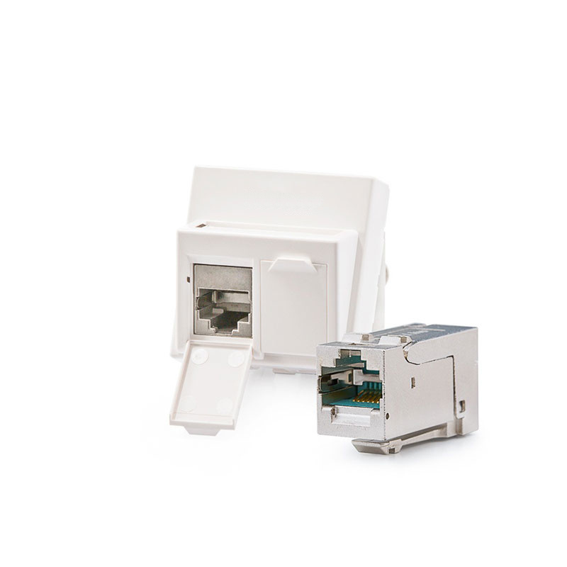 Keline&nbsp;antibakteri&aacute;lis Modulo45 aljzat, Kateg&oacute;ria 6A, 2xRJ45/s, padl&oacute;ra / csatorn&aacute;ra szerelhető, KEJ-C6A-S-HD keystone jack-kekkel