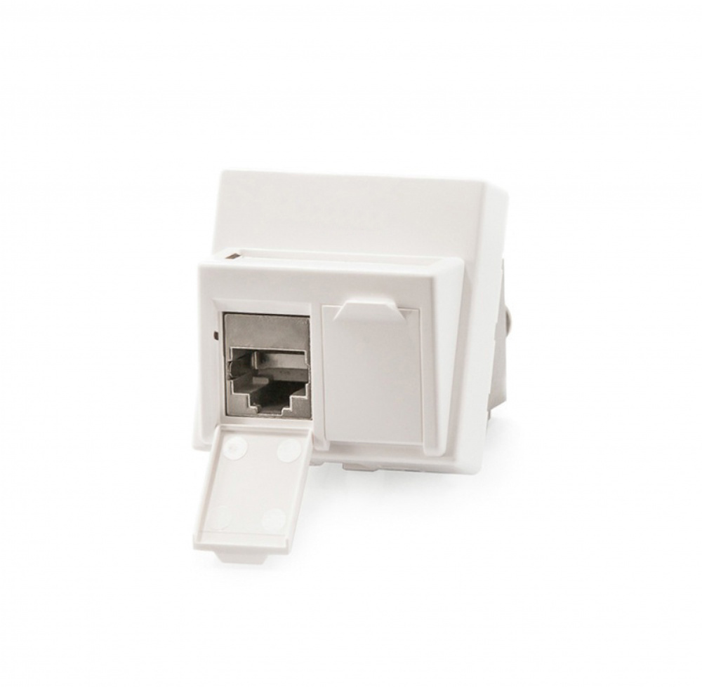 Keline antibakteriális Modulo45 aljzat, 6 kategória, 2xRJ45/s, padlóra / csatornára szerelhető, KEJ-C6-S-TL keystone jack-kekkel