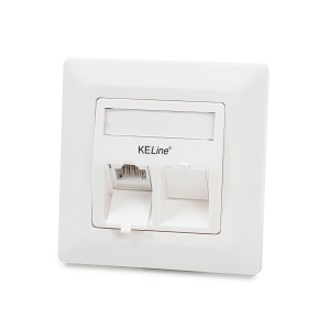 Keline antibakteriális Modulo50 aljzat, 6 kategória, 2xRJ45/u, süllyesztetten szerelhető, KEJ-C6-U-TL keystone jack-kekkel