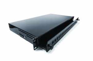 Keline kihúzható patch panel 24 x SC-SC, LC-LC duplex vagy LSH-LSH FC toldóhoz (kifutó termék)