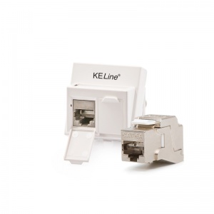Keline antibakteriális Modulo45 aljzat, 6A kategória, 2xRJ45/s, padlóra / csatornára szerelhető, KEJ-C6A-S-10G keystone jack-kekkel