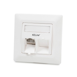Keline antibakteriális Modulo50 aljzat, 5E kategória, 2xRJ45/s, süllyesztetten szerelhető, KEJ-C5E-S-TL keystone jack-kekkel