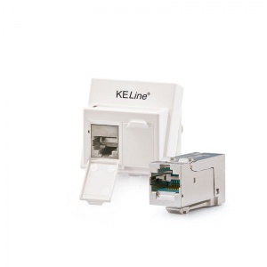 Keline antibakteriális Modulo45 aljzat, Kategória 6A, 2xRJ45/s, padlóra / csatornára szerelhető, KEJ-C6A-S-HD keystone jack-kekkel