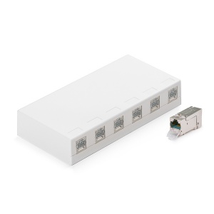 Keline&nbsp;falon k&iacute;v&uuml;li doboz, Kateg&oacute;ria 6A, 6xRJ45/s csatlakoz&oacute;val